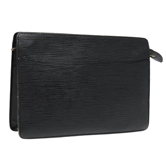 LOUIS VUITTON Epi Pochette Homme Clutch Bag Black Noir M52522 LV Auth 90085 - Picture 1 of 16